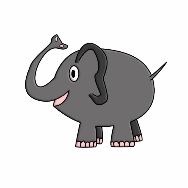 Elefant Freistehende Fotoskulptur (Vorne)