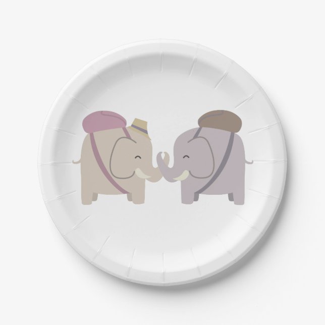 Elefant Freunde Pappteller (Vorderseite)