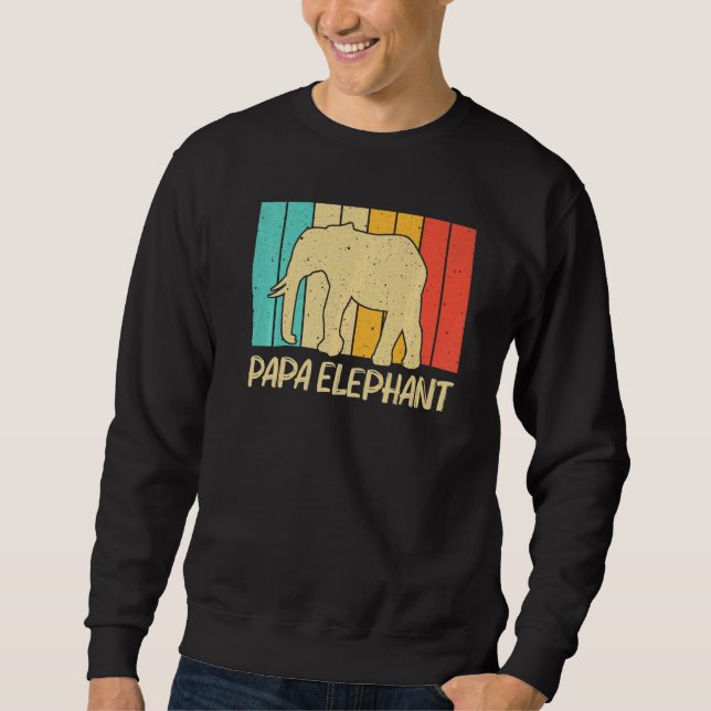 Elefant Für Männer Papa Indischer Elefant Mammut V Sweatshirt (Vorderseite)
