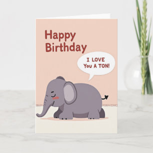 Elefant Geburtstagswunschkarte Karte