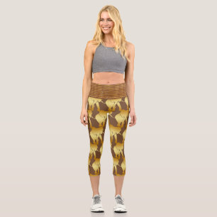 Elefant Geisttier Retro Gold Capri Leggings