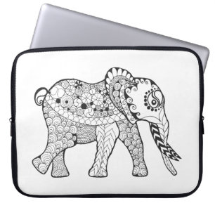 Elefant-Gekritzel Laptopschutzhülle