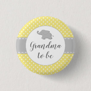 Elefant Gelb Baby Shower Oma wird Button