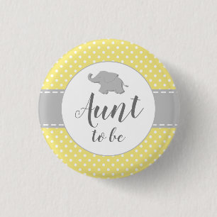 Elefant Gelb Babyparty Tante wird es Button