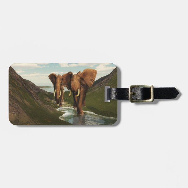 Elefant Gepäckanhänger (Vorderseite horizontal)