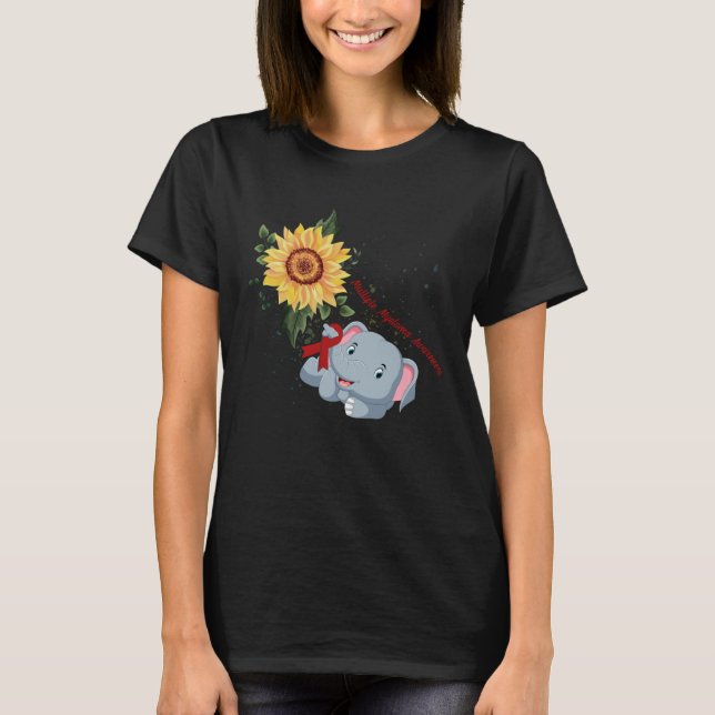 Elefant Glaube Hoffnung Kampf Liebe Multiples Myel T-Shirt (Vorderseite)