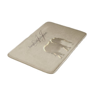 Elefant Golden Elegant Sandstone Monogram-Klasse Badematte