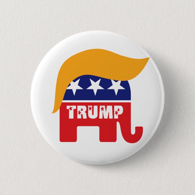 Elefant-Haar-Logo Donald Trump republikanisches Button (Vorderseite)