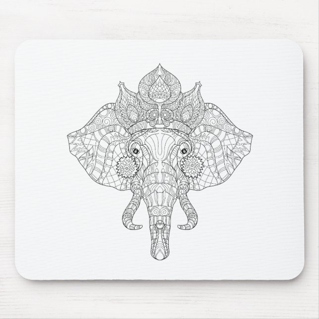Elefant HauptZendoodle Mousepad (Vorne)