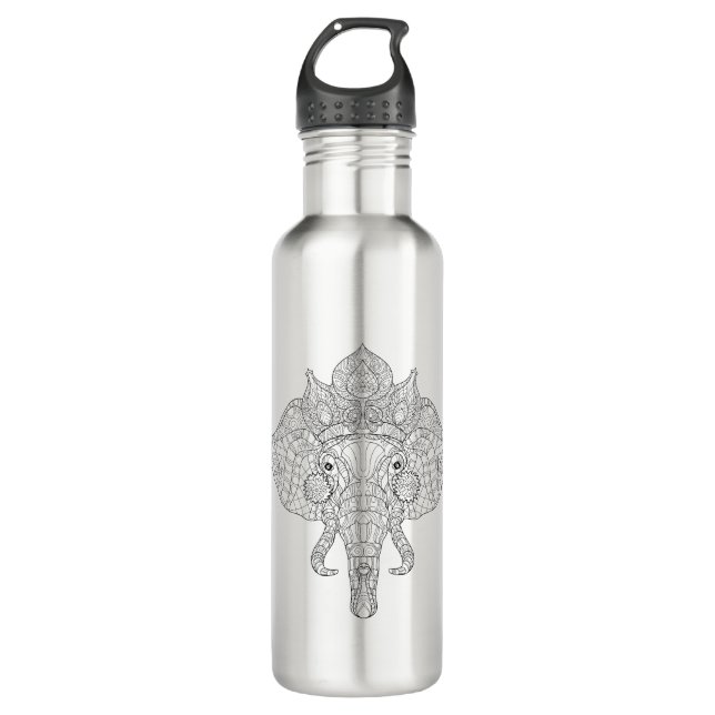 Elefant HauptZendoodle Trinkflasche (Vorderseite)