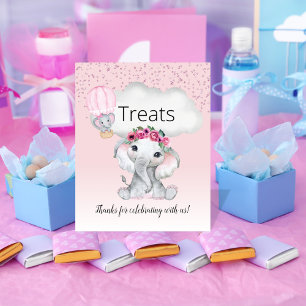 Elefant Heißluftballon Baby Shower Süßigkeiten Poster