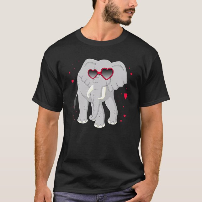 Elefant Herz Brille Kinder Elefant Shirt Valenti (Vorderseite)