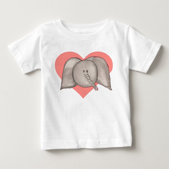 Elefant-Herz-Säuglings-T - Shirt (Vorderseite)