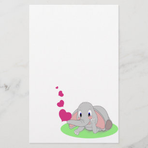 Elefant-Herzen Briefpapier