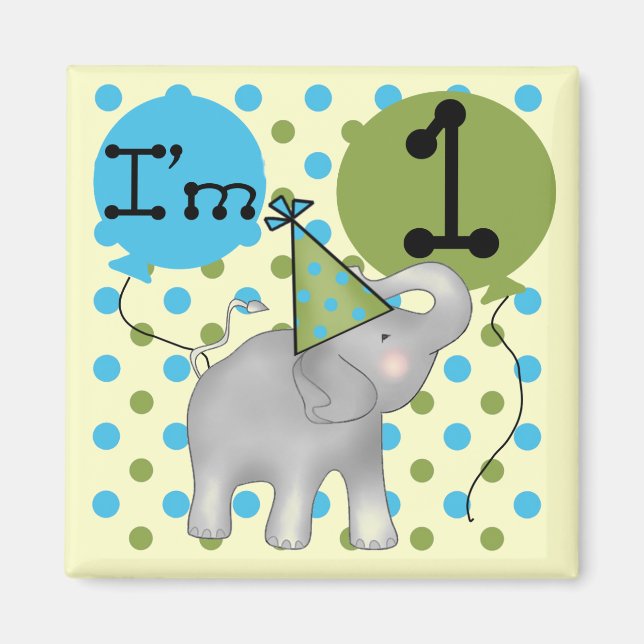 Elefant ich bin 1 Geburtstagsgeschenke Magnet (Vorne)