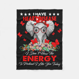 Elefant Ich habe Herzkrankheit Bewusstsein Geschen Fleecedecke