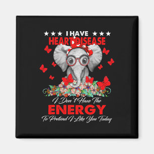 Elefant Ich habe Herzkrankheit-Bewusstseinsgeschen Magnet