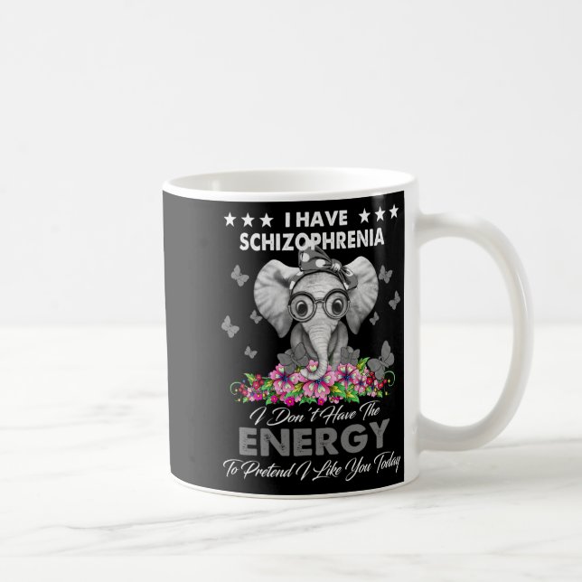 Elefant Ich habe Schizophrenie Ich habe nicht die  Kaffeetasse (Rechts)