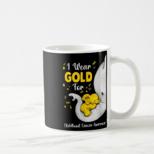Elefant Ich Trage Goldene Schleife Für Krebs Im Ki Kaffeetasse