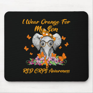 Elefant Ich Trage Orange Für Meinen Sohn Rsd Crps Mousepad