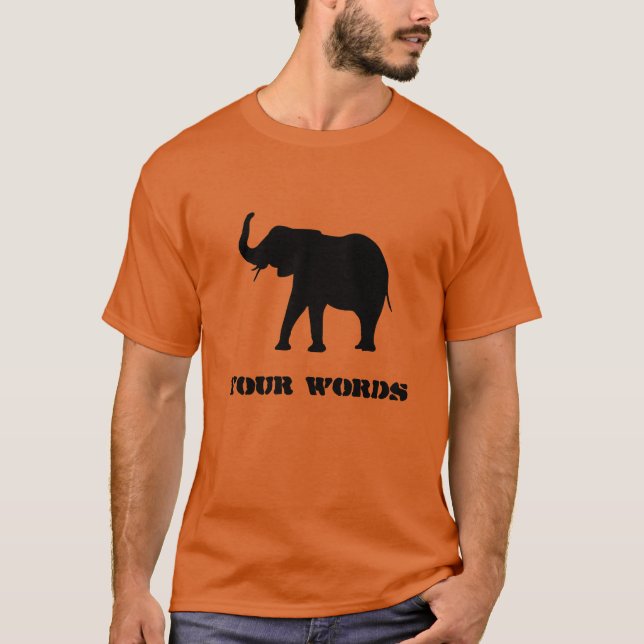 Elefant, Ihre Wörter und der Berber-Typ T-Shirt (Vorderseite)