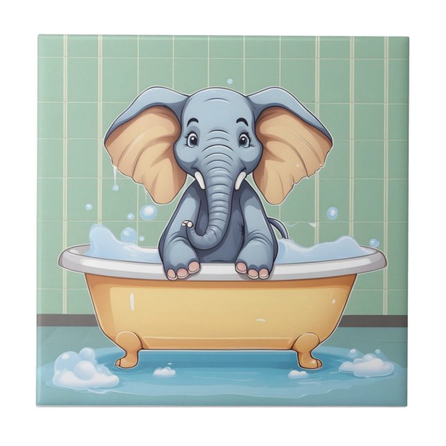 Elefant im Bad Fliese (Vorderseite)