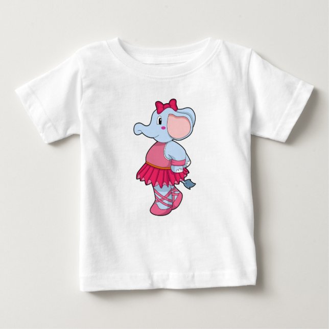 Elefant im Ballet mit Rock Baby T-shirt (Vorderseite)
