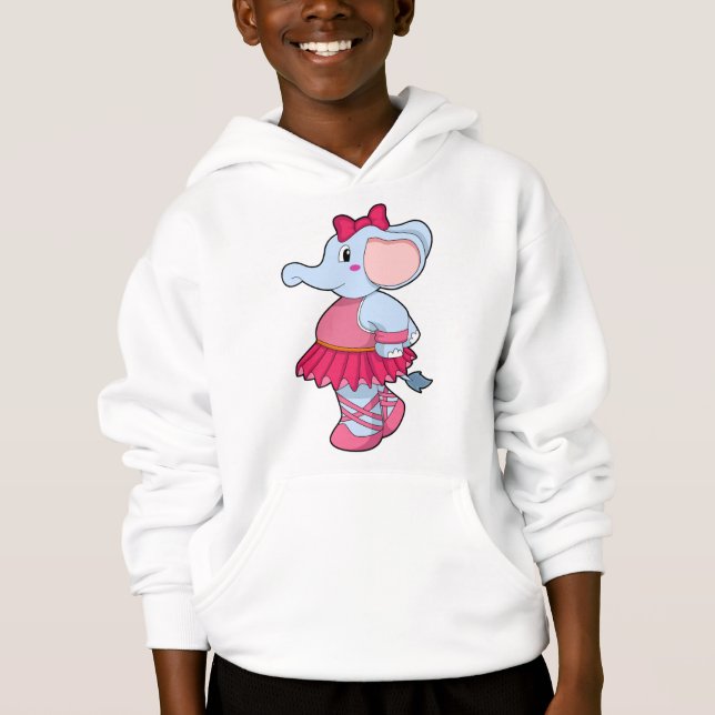 Elefant im Ballet mit Rock Hoodie (Vorderseite)