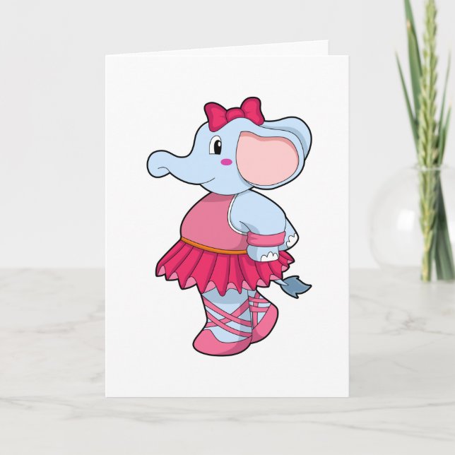 Elefant im Ballet mit Rock Karte (Vorderseite)