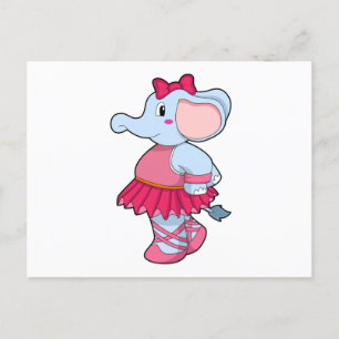 Elefant im Ballet mit Rock Postkarte