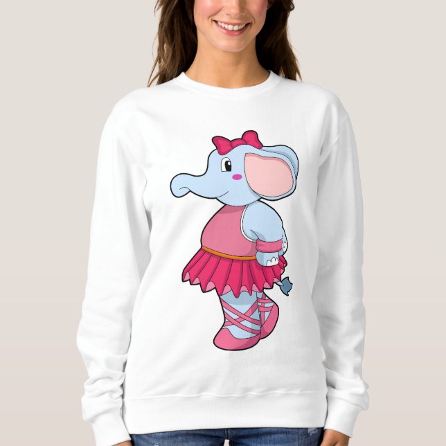 Elefant im Ballet mit Rock Sweatshirt (Vorderseite)