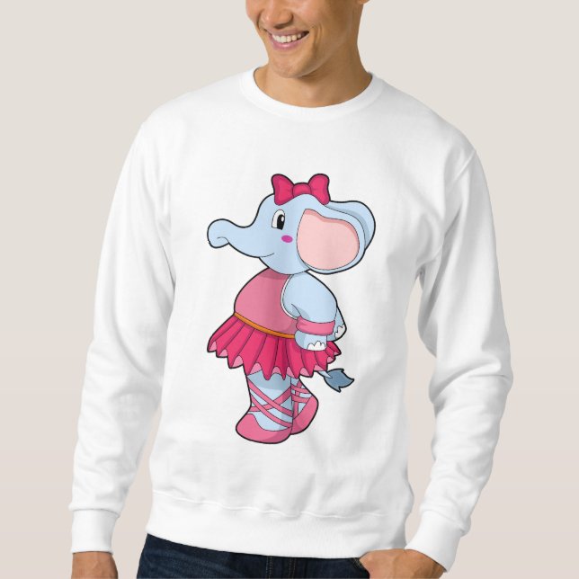 Elefant im Ballet mit Rock Sweatshirt (Vorderseite)