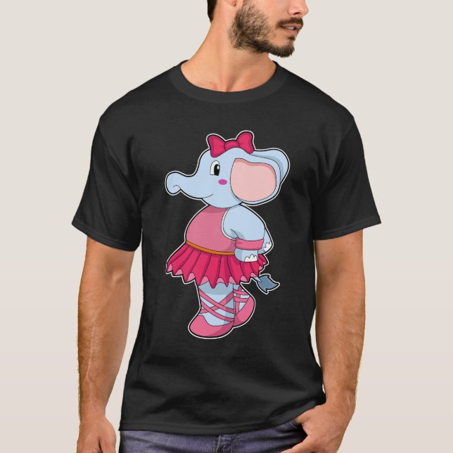 Elefant im Ballet mit Rock T-Shirt (Vorderseite)