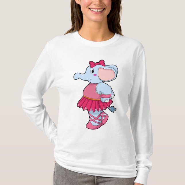 Elefant im Ballet mit Rock T-Shirt (Vorderseite)