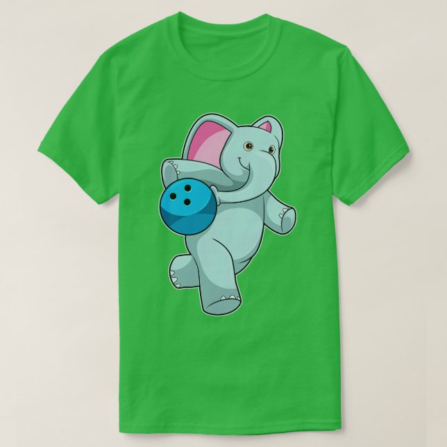 Elefant im Bowling mit Bowlingball 1 T-Shirt (Design vorne)