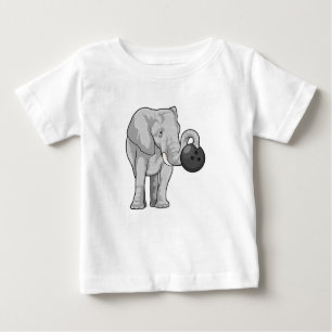 Elefant im Bowling mit Bowlingball Baby T-shirt