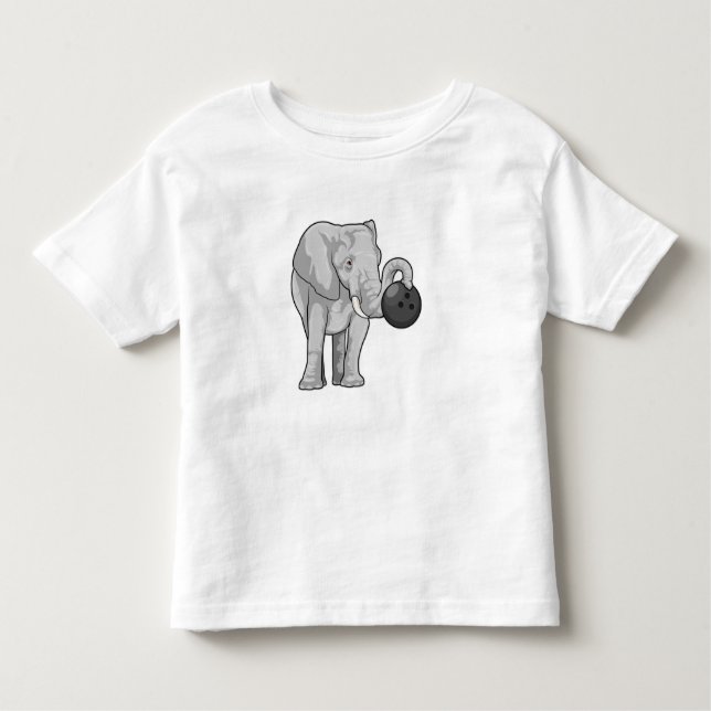 Elefant im Bowling mit Bowlingball Kleinkind T-shirt (Vorderseite)