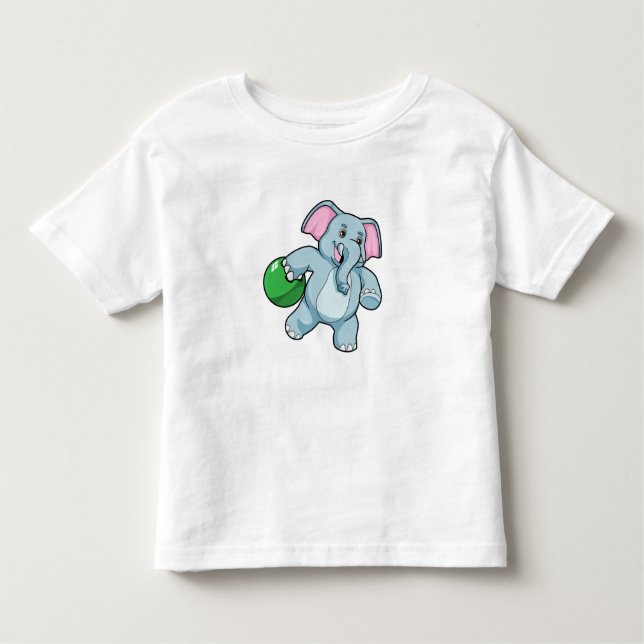Elefant im Bowling mit Bowlingball Kleinkind T-shirt (Vorderseite)