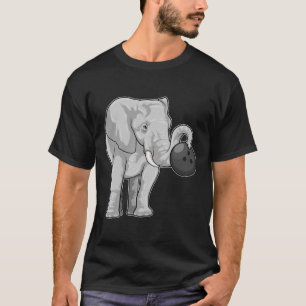 Elefant im Bowling mit Bowlingball T-Shirt