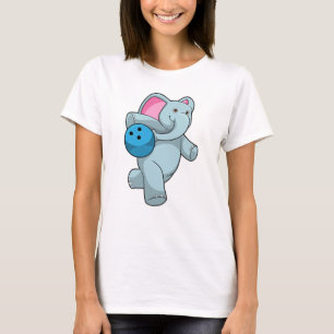 Elefant im Bowling mit Bowlingball T-Shirt