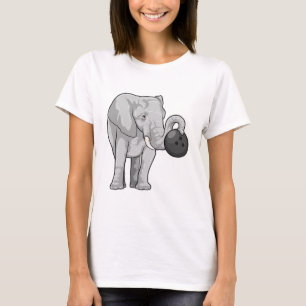 Elefant im Bowling mit Bowlingball T-Shirt
