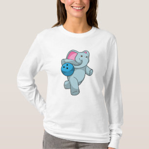 Elefant im Bowling mit Bowlingball T-Shirt