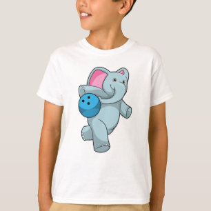 Elefant im Bowling mit Bowlingball T-Shirt