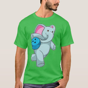Elefant im Bowling mit Bowlingball T-Shirt
