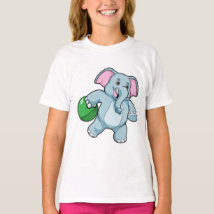 Elefant im Bowling mit Bowlingball T-Shirt
