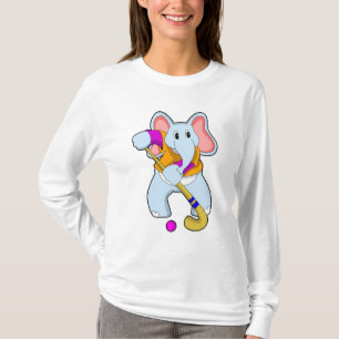 Elefant im Hockey mit Hockeyschläger T-Shirt