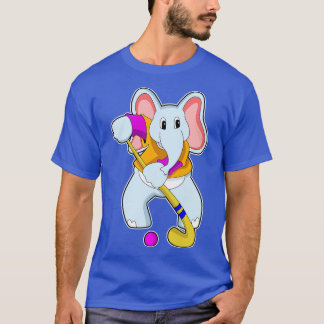 Elefant im Hockey mit Hockeyschläger T-Shirt
