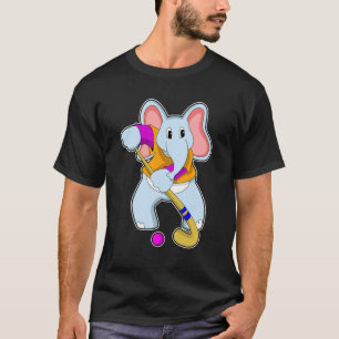 Elefant im Hockey mit Hockeyschläger T-Shirt