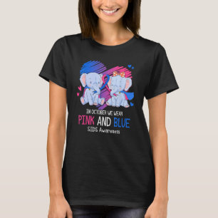 Elefant im Oktober tragen wir rosa und blaue SIDS T-Shirt