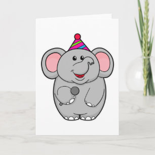 Elefant im Party mit Mikrofon Karte